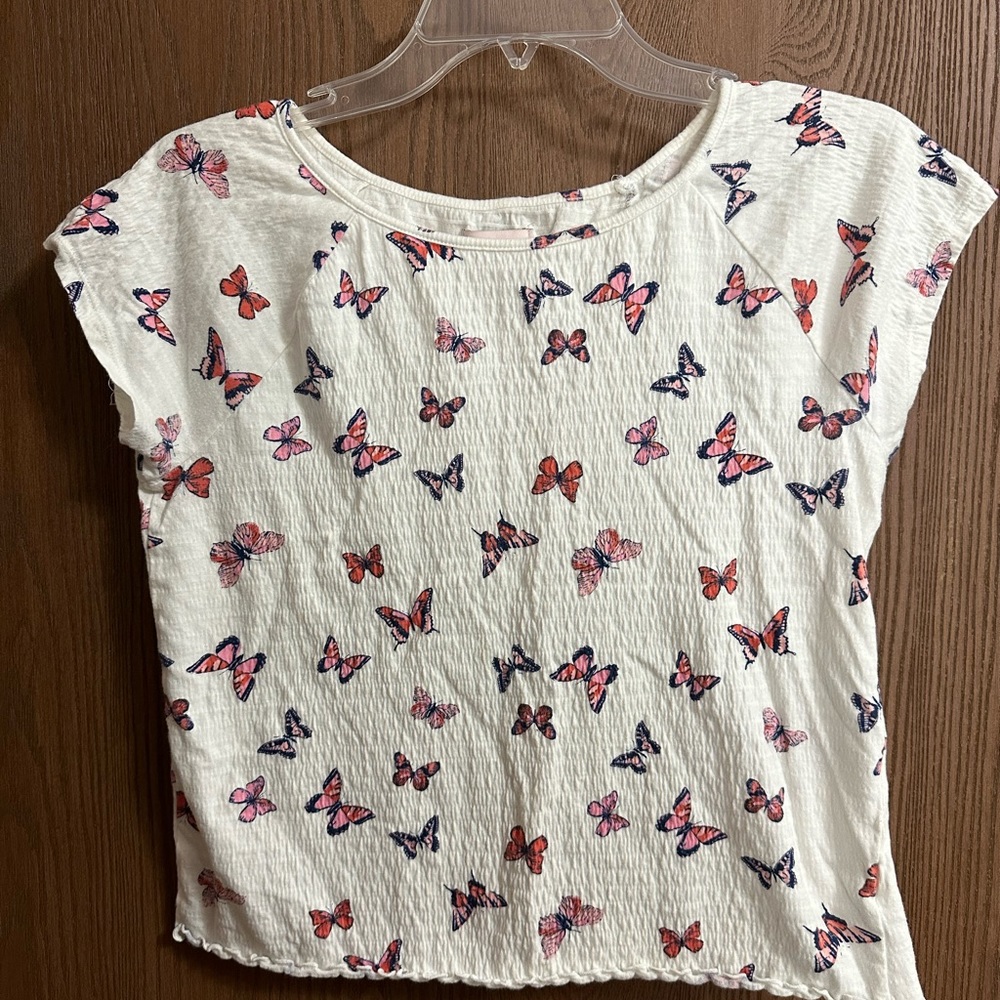 SO girls blouse cream with butterflies XL